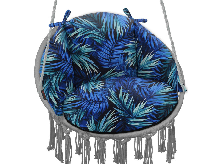 Voděodolný oboustranný polštář do závěsného křesla LUNA UP - Blue Passion + černá