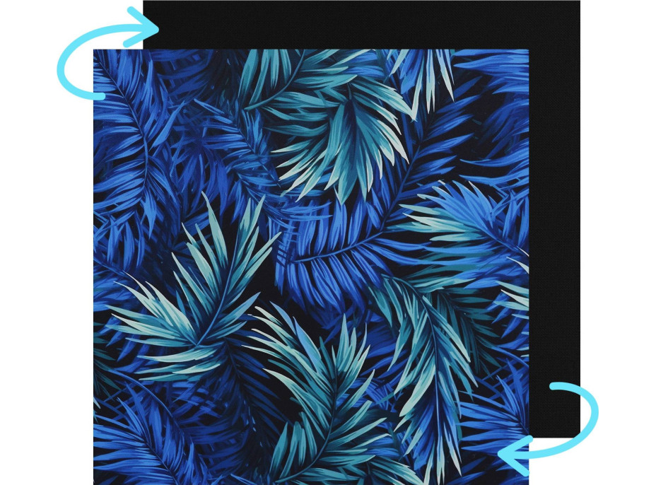 Voděodolný oboustranný polštář do závěsného křesla LUNA UP - Blue Passion + černá