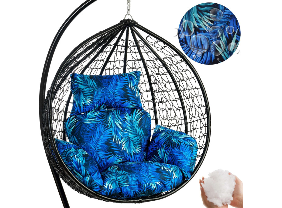 Sedací polštář PRIMA do závěsného houpacího křesla - Blue Passion