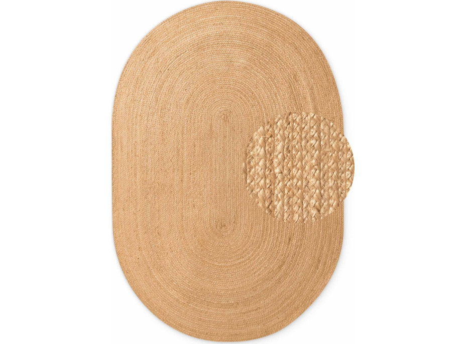 Kusový koberec Jute Braided 106005 Gold ovál