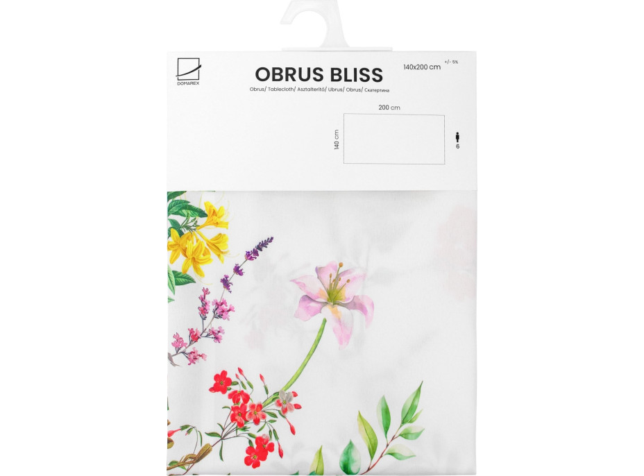 Velikonoční ubrus BLISS Květy - 140x200 cm - bílý