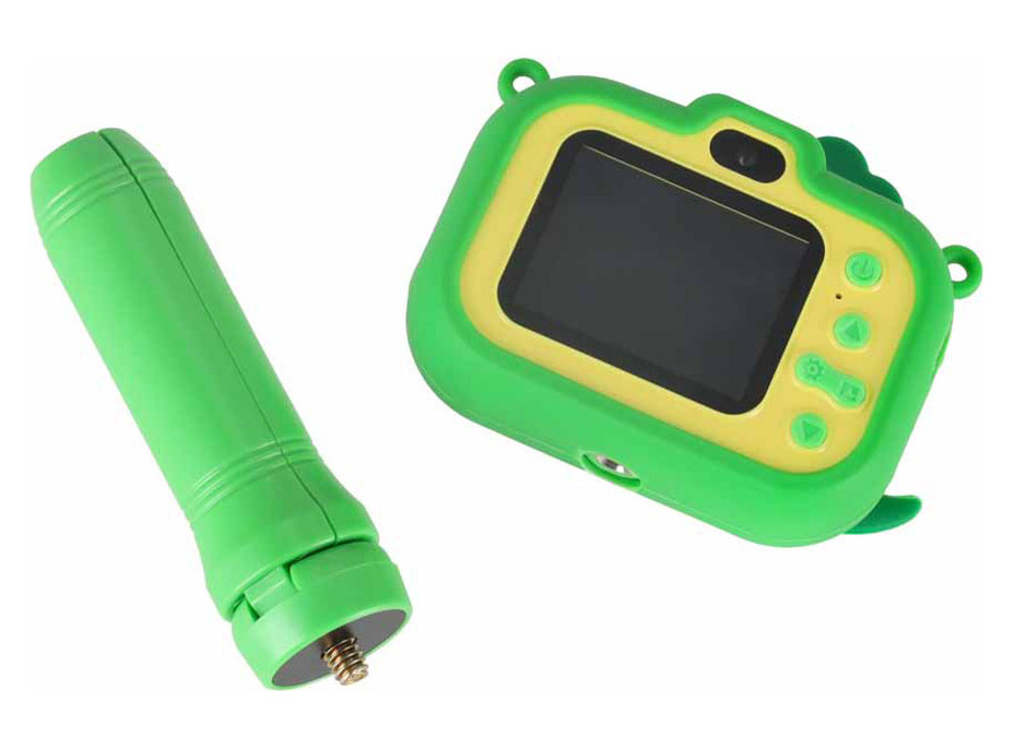 Dětský digitální fotoaparát na stativu Dinosaurus - zelený