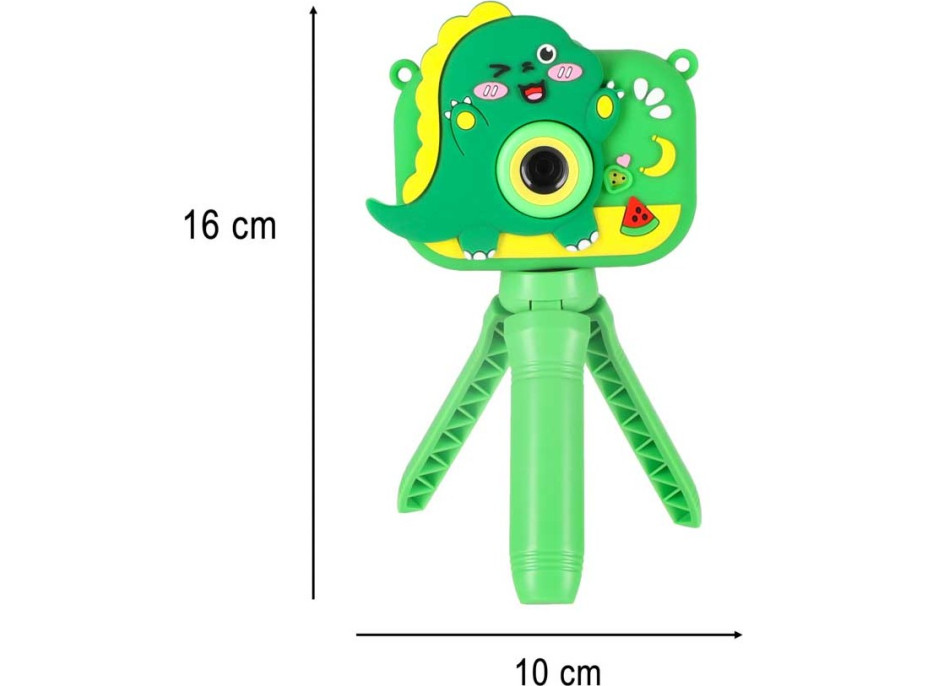 Dětský digitální fotoaparát na stativu Dinosaurus - zelený