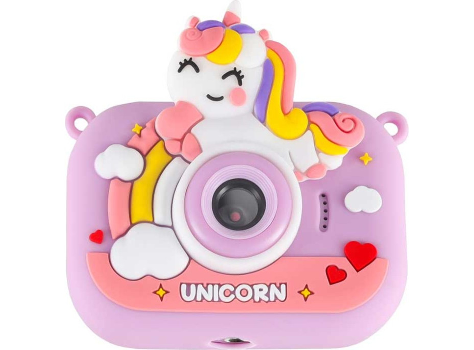 Dětský digitální fotoaparát na stativu Jednorožec - fialový
