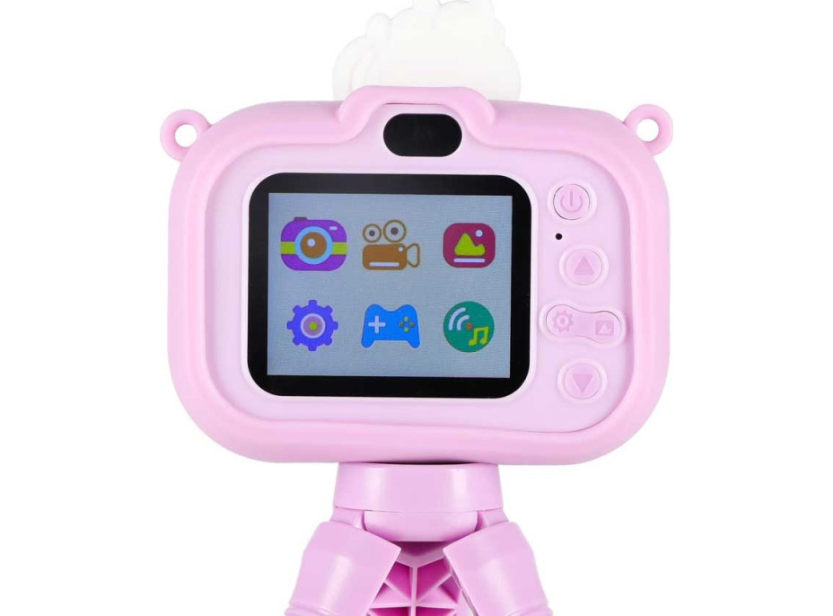 Dětský digitální fotoaparát na stativu Jednorožec - fialový