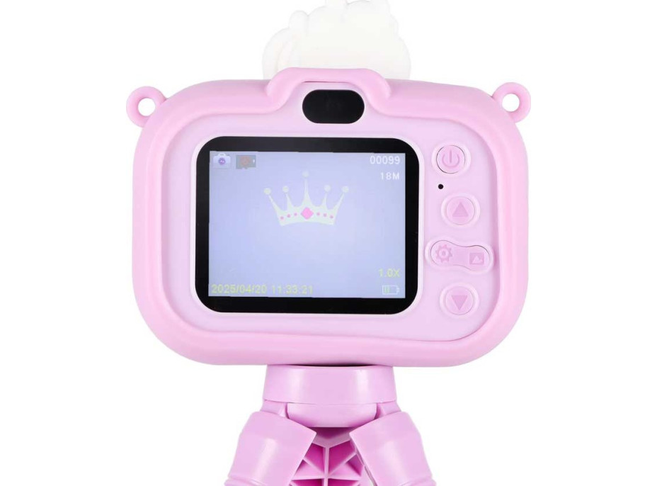 Dětský digitální fotoaparát na stativu Jednorožec - fialový