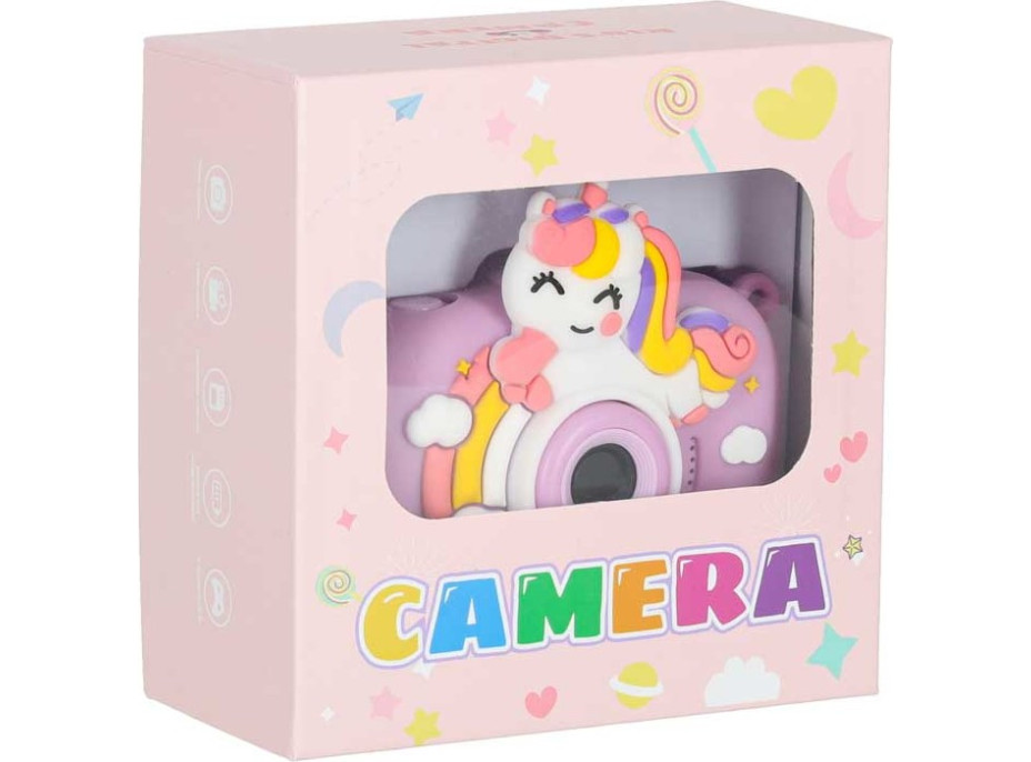 Dětský digitální fotoaparát na stativu Jednorožec - fialový