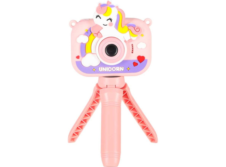 Dětský digitální fotoaparát na stativu Jednorožec - růžový