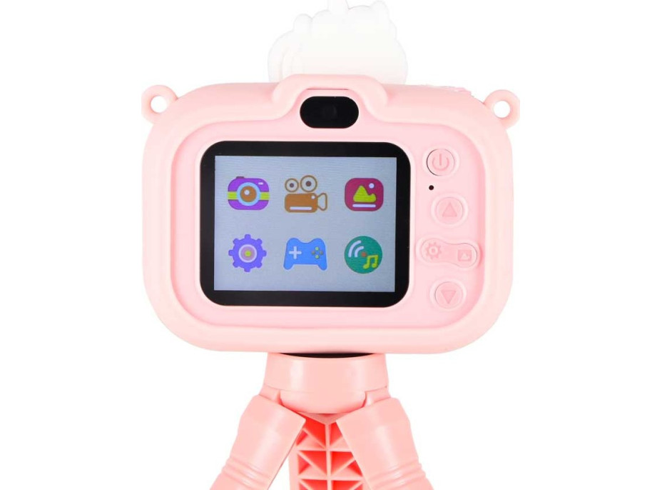 Dětský digitální fotoaparát na stativu Jednorožec - růžový