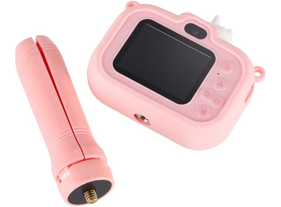 Dětský digitální fotoaparát na stativu Jednorožec - růžový