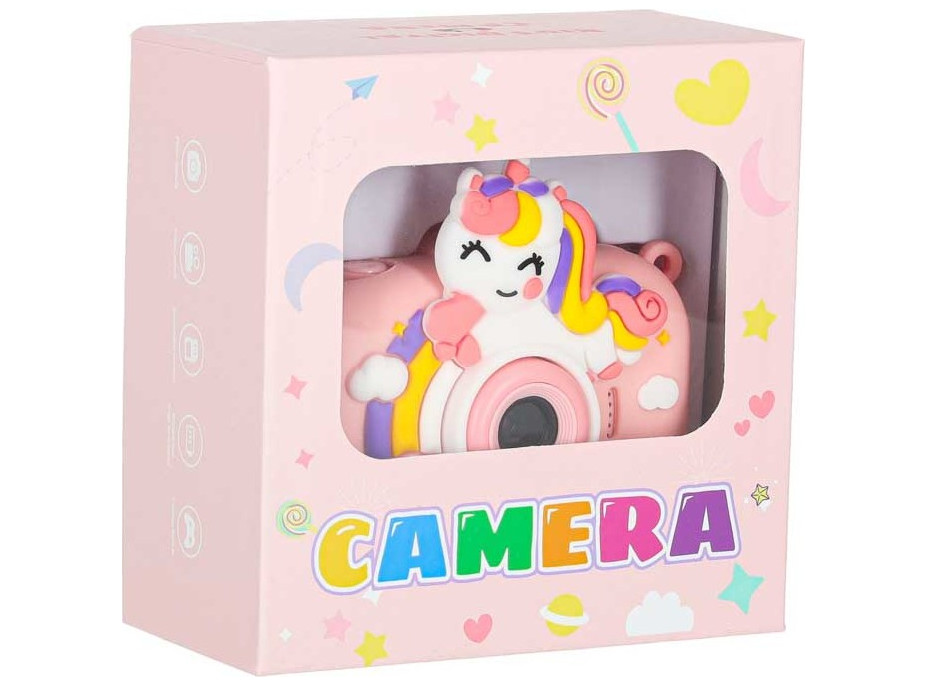 Dětský digitální fotoaparát na stativu Jednorožec - růžový