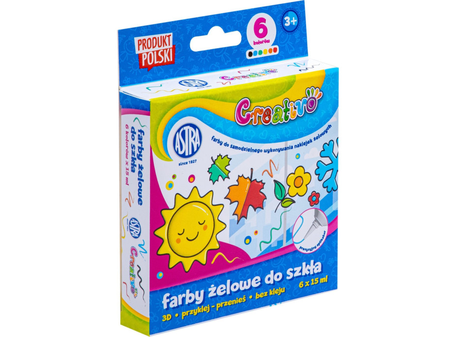 ASTRA CREATIVO Gelové barvy na sklo 6x15ml