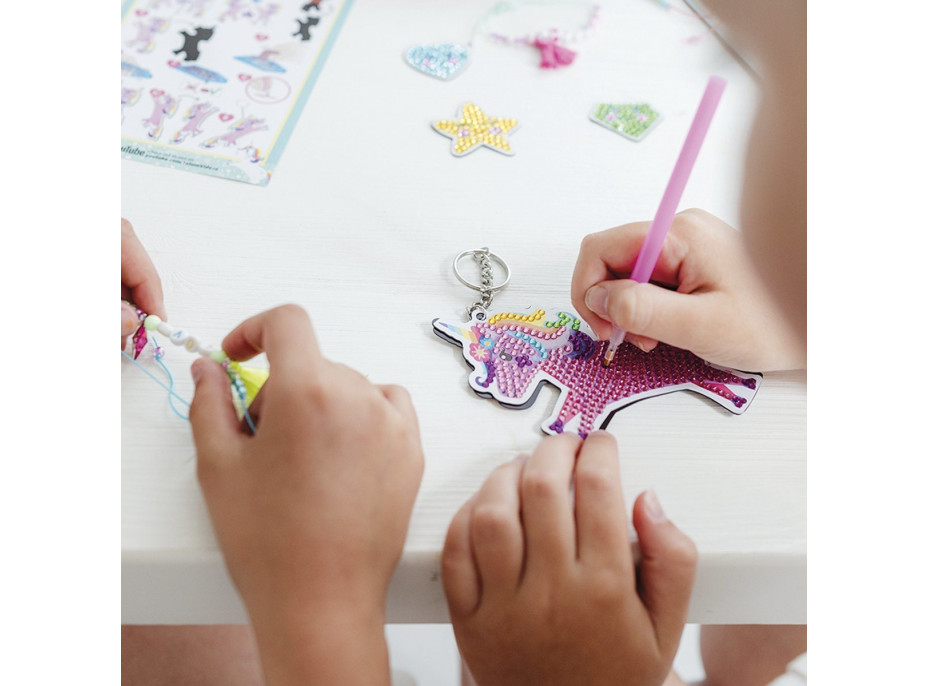 TOTUM Kreativní sada 2v1 Unicorn diamantové malování, výroba náramků