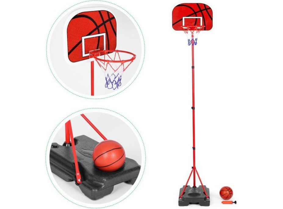 ECOTOYS Nastavitelný basketbalový koš s příslušenstvím