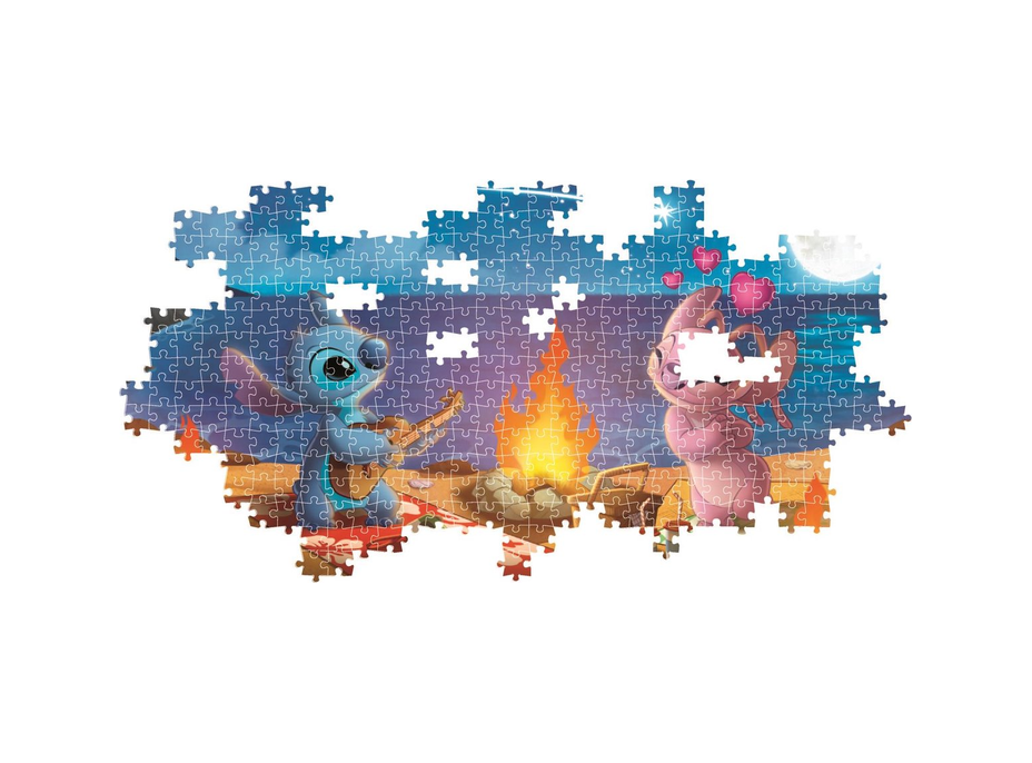 CLEMENTONI Panoramatické puzzle Lilo & Stitch: Noční táborák 1000 dílků