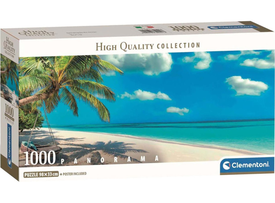 CLEMENTONI Panoramatické puzzle Houpačka u oceánu 1000 dílků