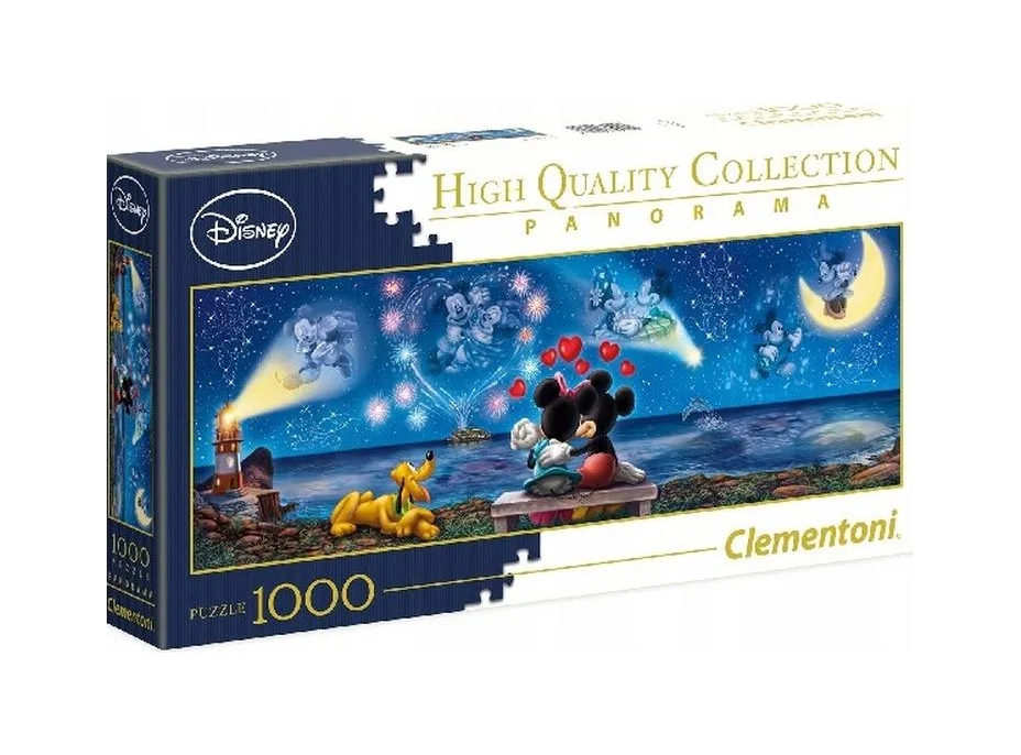 CLEMENTONI Panoramatické puzzle Mickey&Minnie 1000 dílků