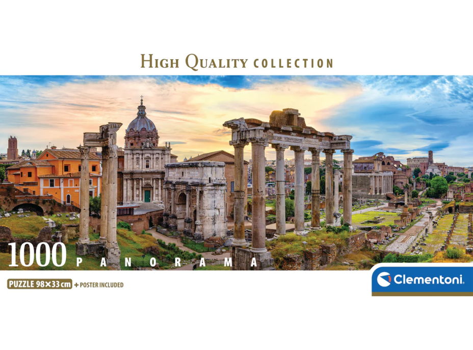 CLEMENTONI Panoramatické puzzle Soumrak nad věčným městem 1000 dílků