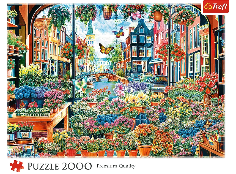 TREFL Puzzle Květinářství v Amsterdamu 2000 dílků
