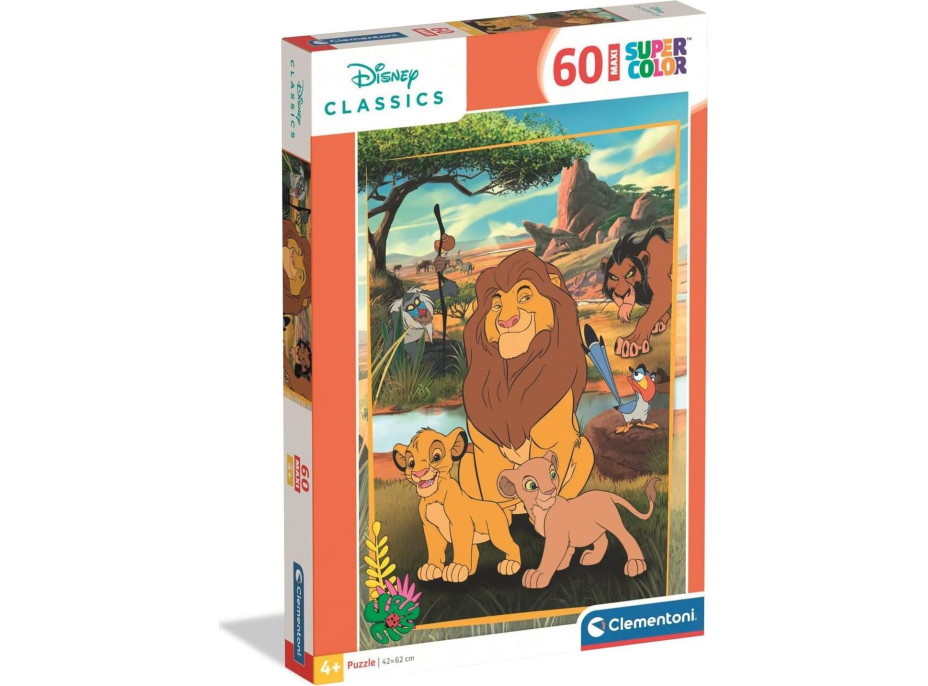 CLEMENTONI Puzzle Lví král MAXI 60 dílků