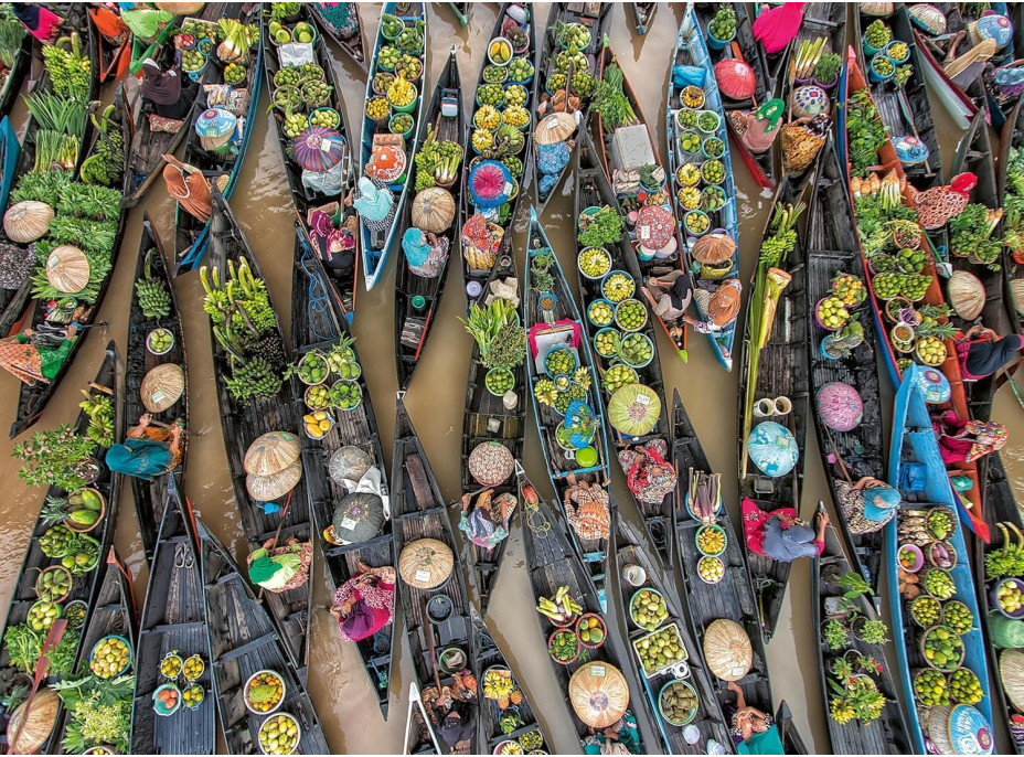 RAVENSBURGER Puzzle Tržiště v Indonésii 500 dílků