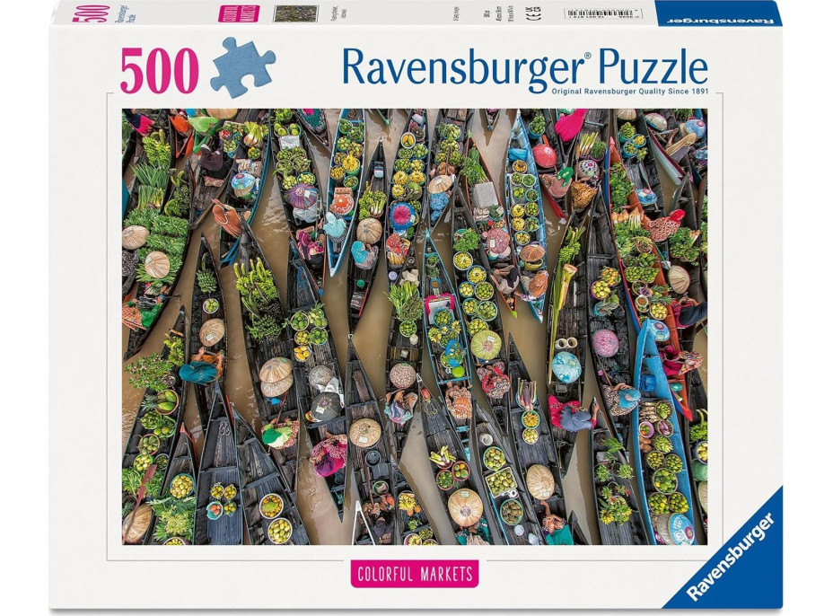 RAVENSBURGER Puzzle Tržiště v Indonésii 500 dílků