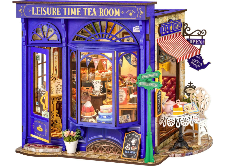 ROBOTIME Rolife DIY 3D dřevěné puzzle Pohodová čajovna s LED osvětlením