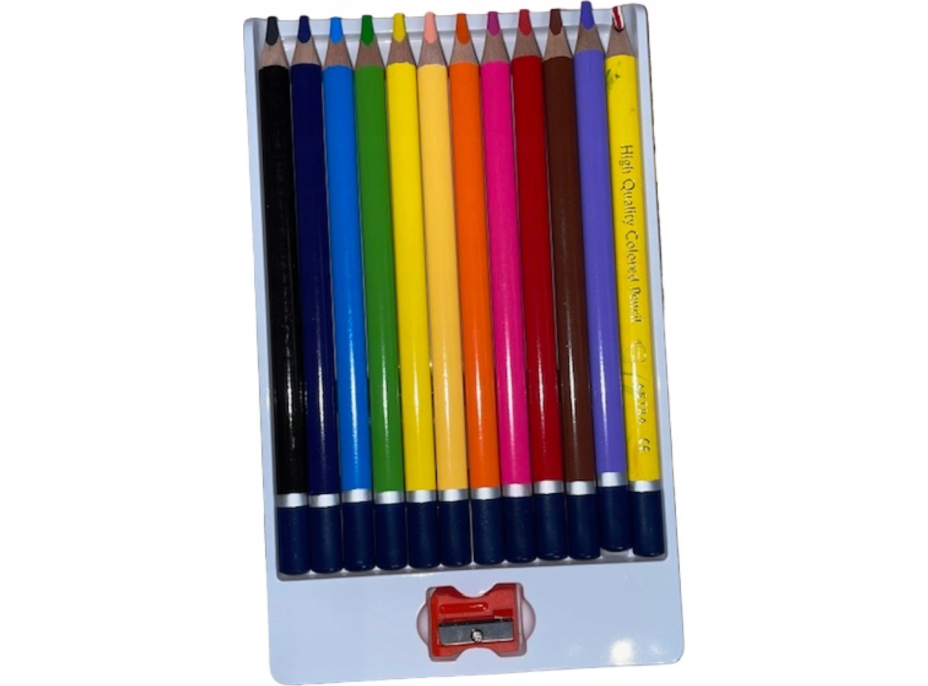 ASTRA Trojhranné pastelky 12ks Jumbo s ořezávátkem (včetně vícebarevné pastelky)