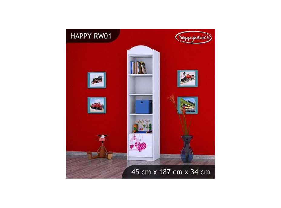 Dětský úložný regál FALL IN LOVE - TYP 1 - VYSOKÝ