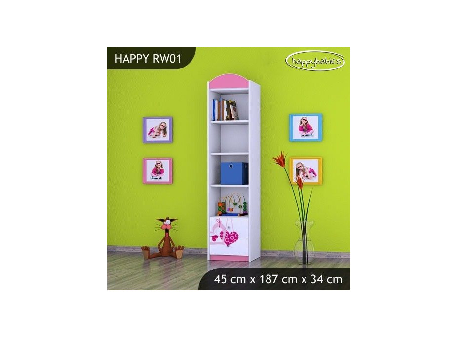 Dětský úložný regál FALL IN LOVE - TYP 1 - VYSOKÝ