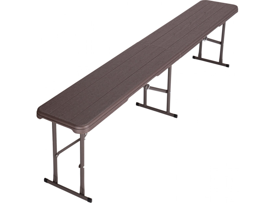 Set cateringového nábytku WOODLAND - stůl 180 cm + 2 lavice - hnědý