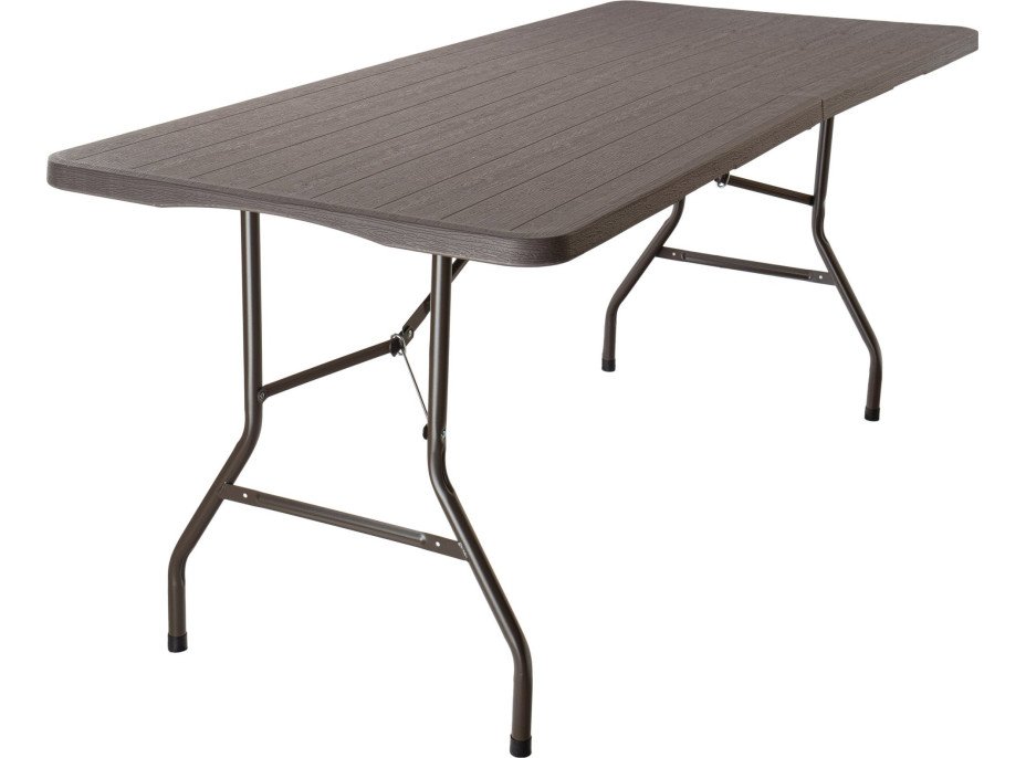 Set cateringového nábytku WOODLAND - stůl 180 cm + 2 lavice - hnědý