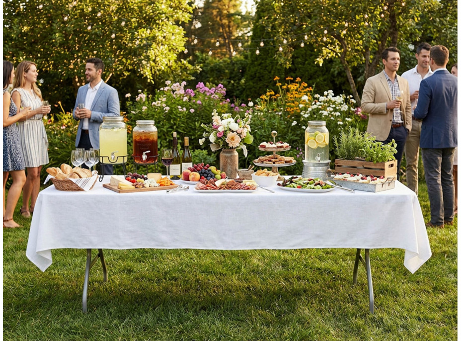 Cateringový stůl BUFET WHITE 200x90 cm - bílý