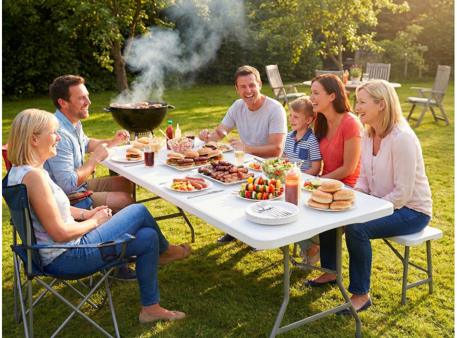 Cateringový stůl BUFET WHITE 200x90 cm - bílý