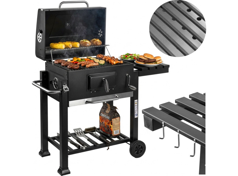 Gril na dřevěné uhlí VULCAN s litinovým roštem