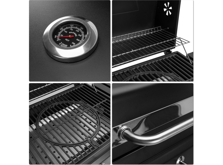 Gril na dřevěné uhlí VULCAN s litinovým roštem