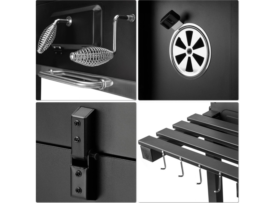 Gril na dřevěné uhlí VULCAN s litinovým roštem