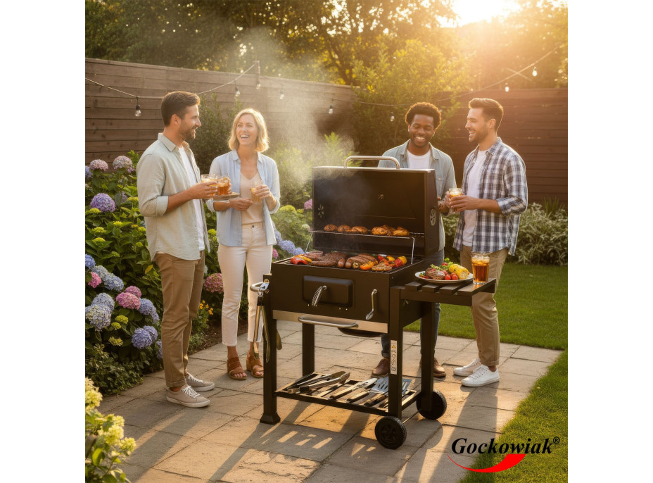 Gril na dřevěné uhlí VULCAN s litinovým roštem