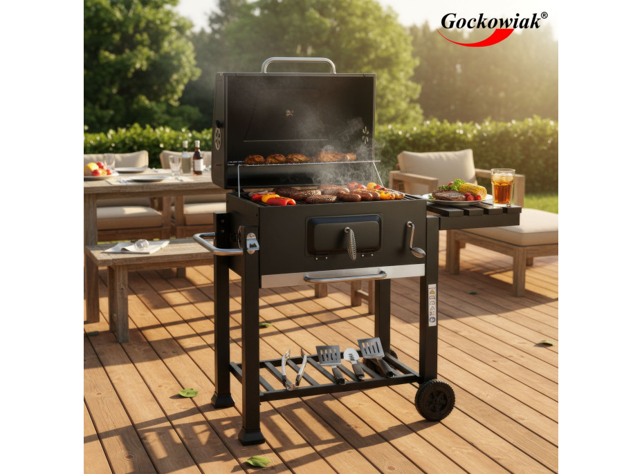 Gril na dřevěné uhlí VULCAN s litinovým roštem