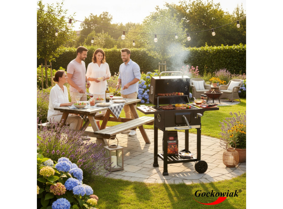 Gril na dřevěné uhlí FERRO s litinovým roštem