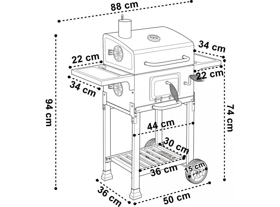 Gril na dřevěné uhlí FERRO s litinovým roštem