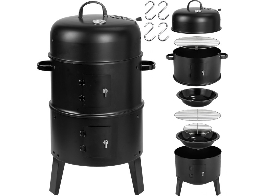 Gril na dřevěné uhlí s udírnou FUMARO