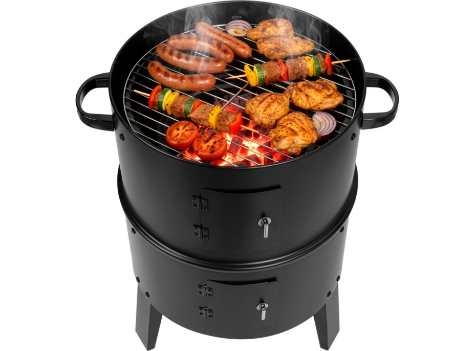 Gril na dřevěné uhlí s udírnou FUMARO