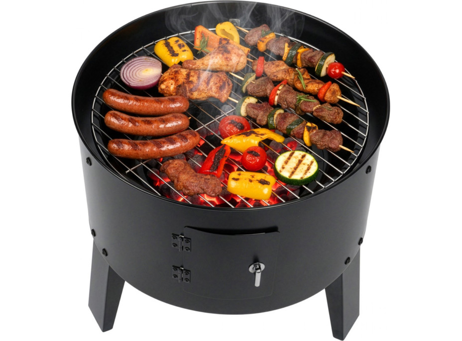 Gril na dřevěné uhlí s udírnou FUMARO