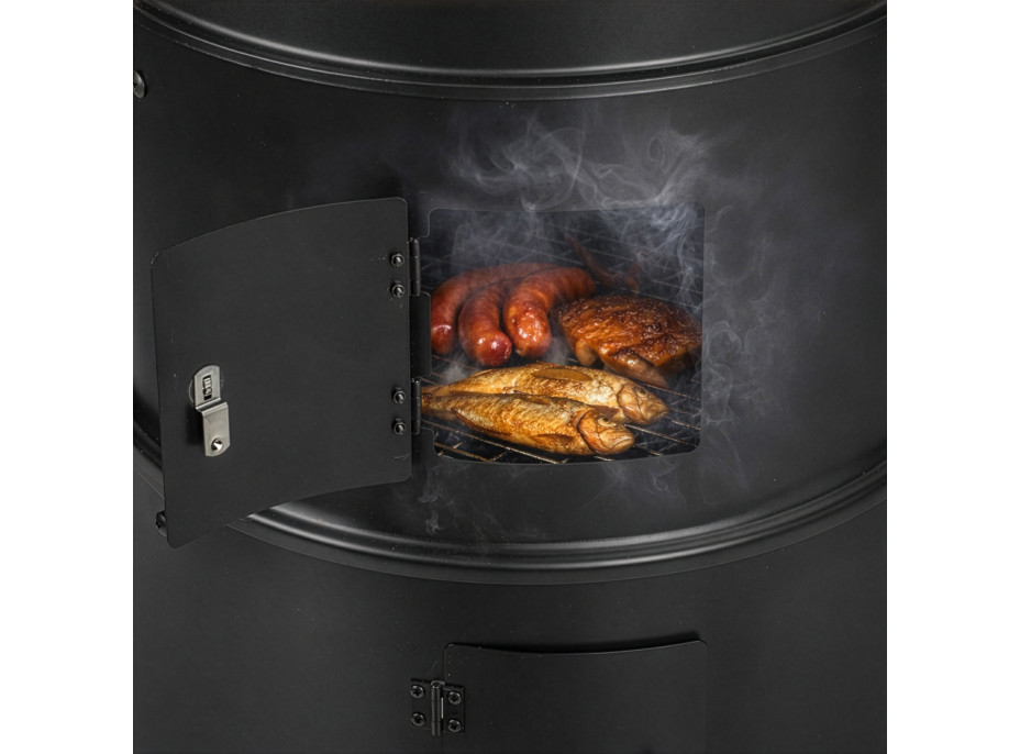 Gril na dřevěné uhlí s udírnou FUMARO