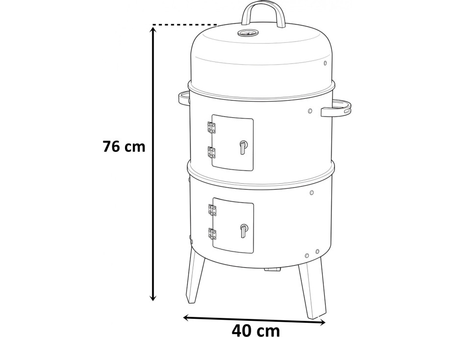 Gril na dřevěné uhlí s udírnou FUMARO