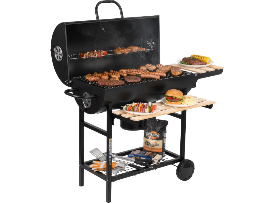 Zahradní gril na dřevěné uhlí BAREL WOOD se 2 rošty