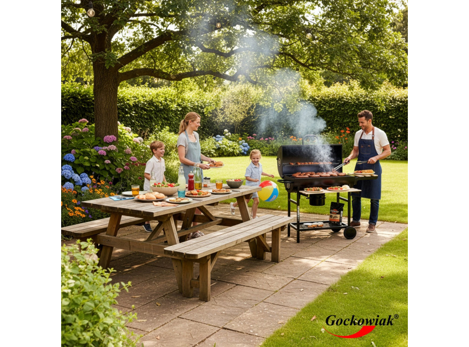 Zahradní gril na dřevěné uhlí BAREL WOOD se 2 rošty