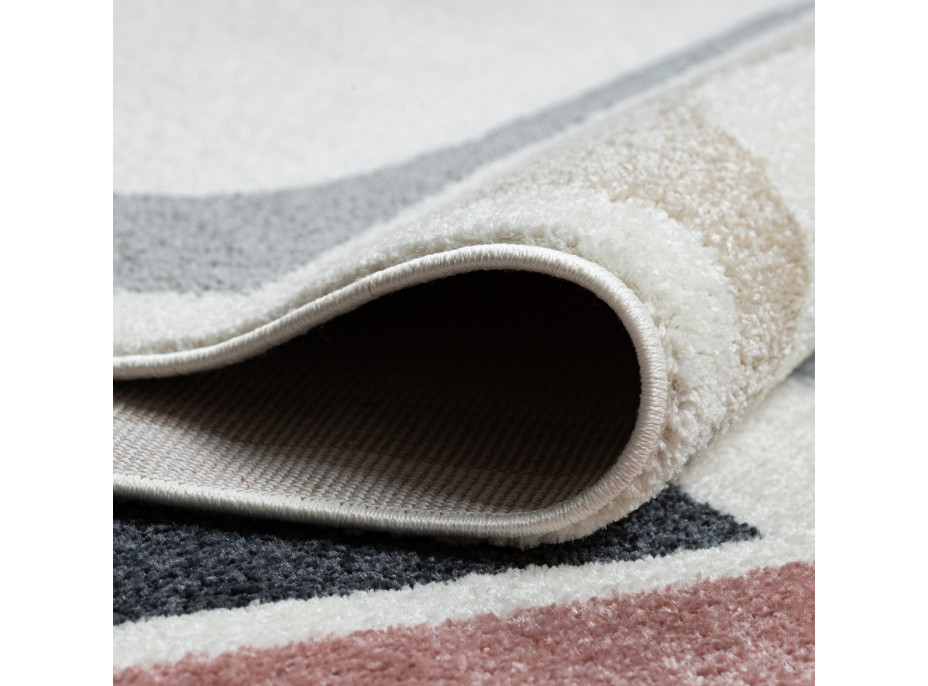 Kusový koberec Fusion 0213 white/dark pink