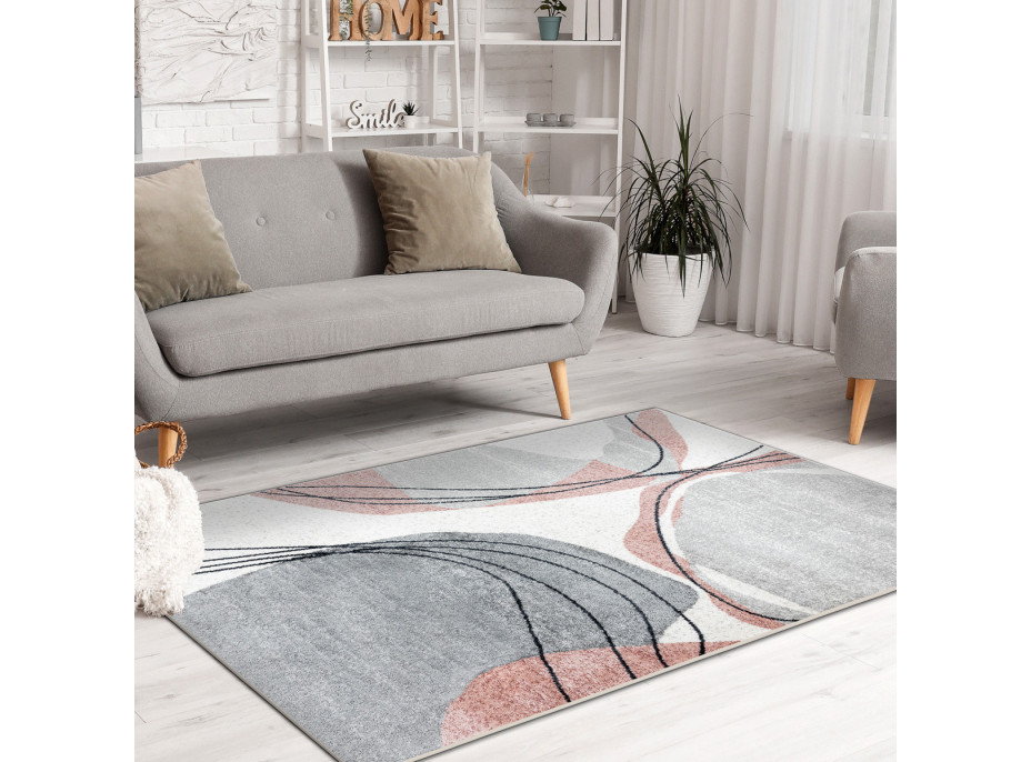 Kusový koberec Fusion 5868 white/dark pink